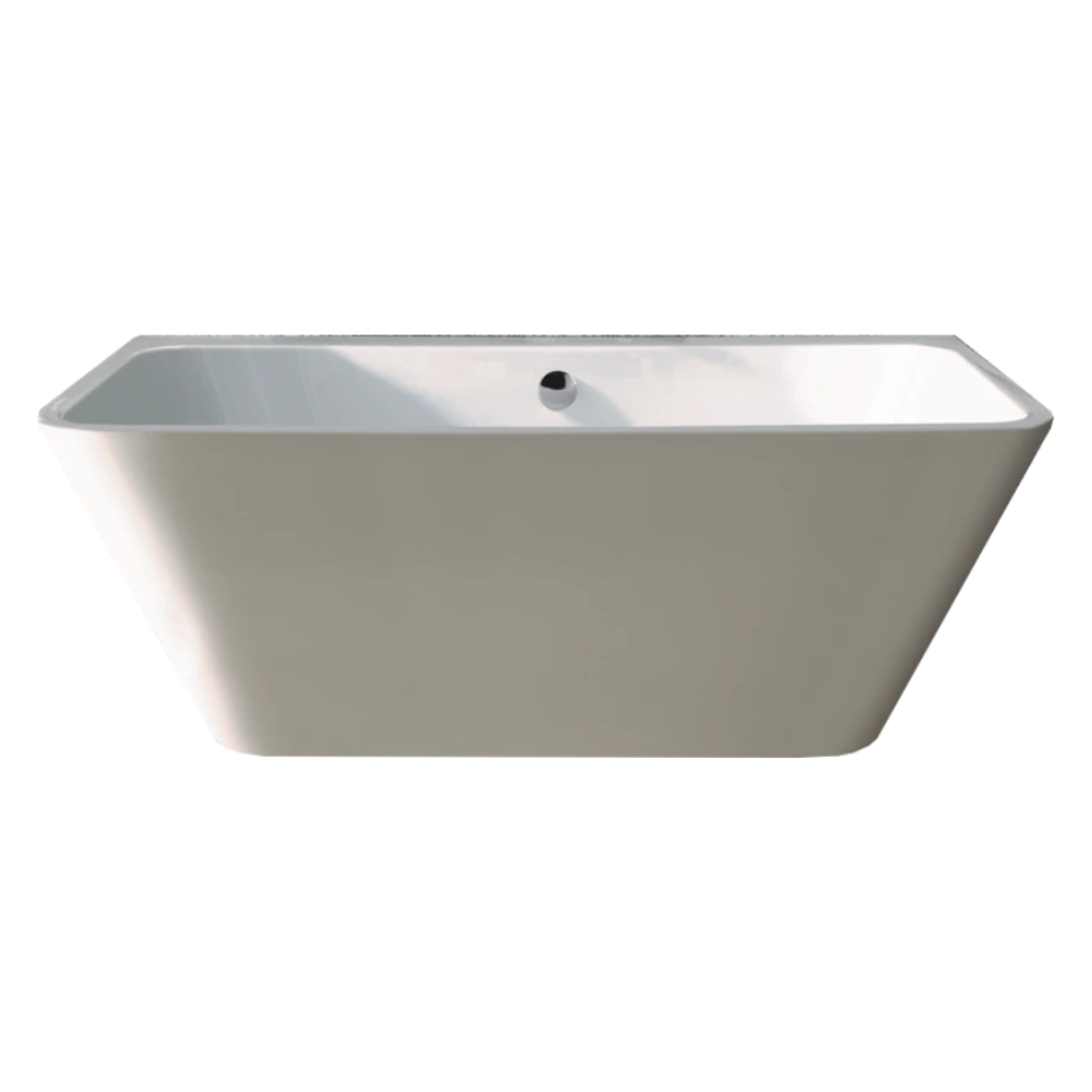 BC Designs Ancora Acrylic Square Bath, Back-To-Wall Bathtub, 1600x730mm