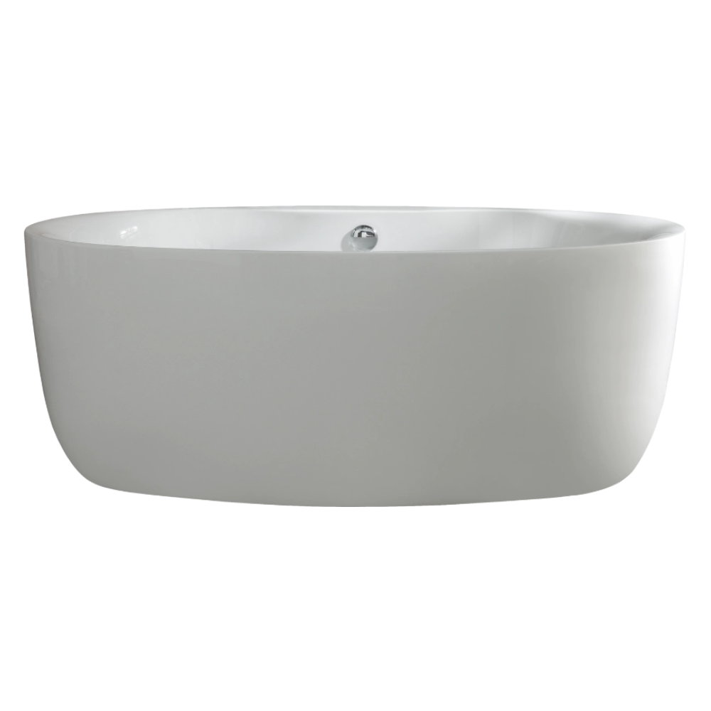 BC Designs Tamorina Acrylic Freestanding Bath, Double Ended Bath, Polished White, 1600x800mm