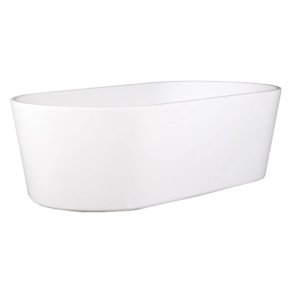 BC Designs Viado Acrylic Freestanding Bath, Double Ended Bath, Polished White, 1580x740mm