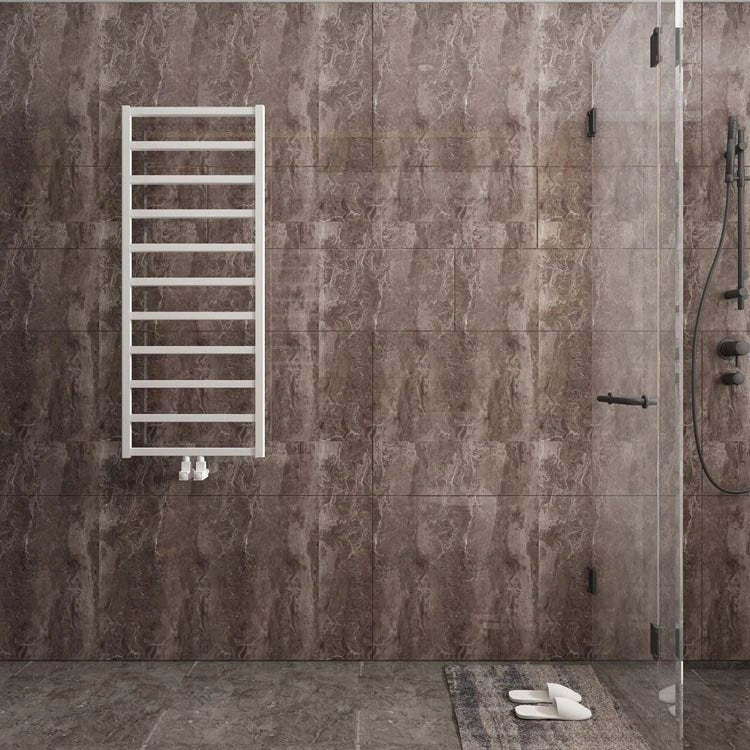 Carisa Burton Aluminium Towel Radiator white, in a shower space