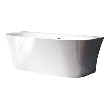 Charlotte Edwards Carme Acrylic Freestanding Bath, Clear background, gloss white bathtub