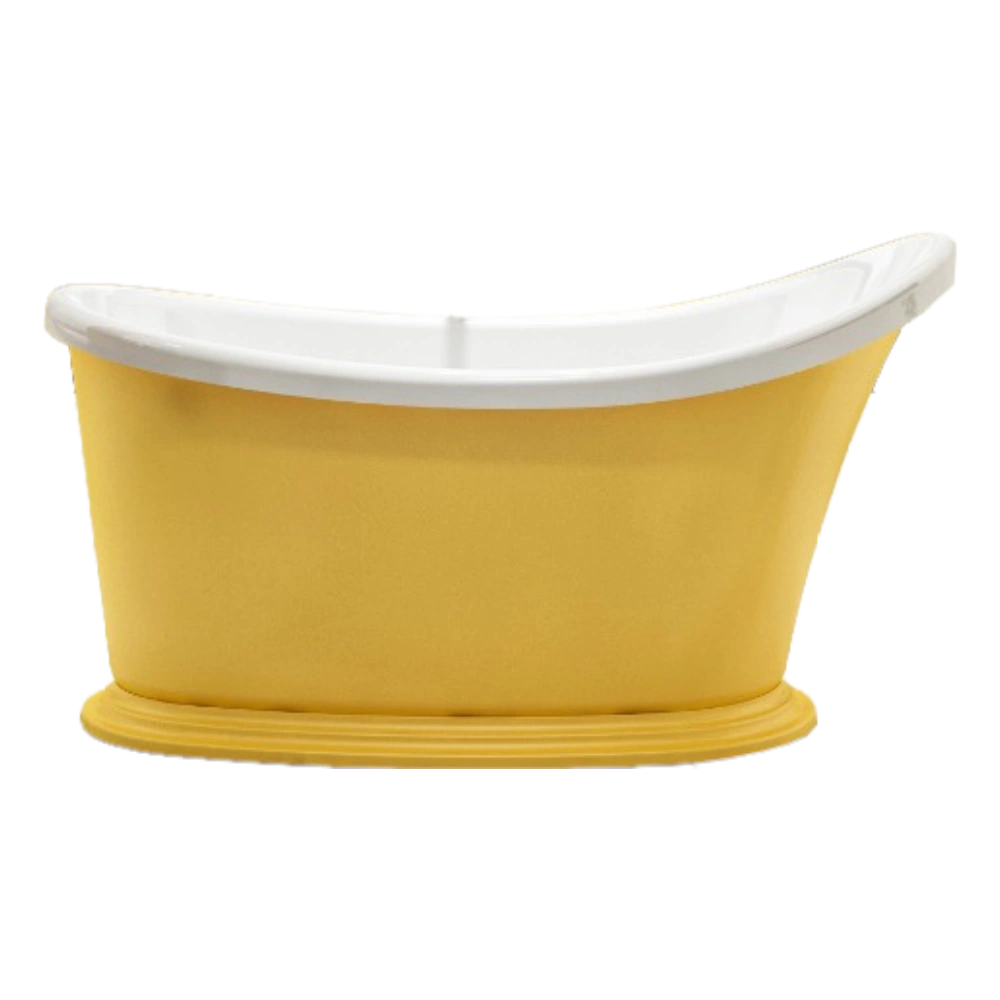 Charlotte Edwards Ersa Small Freestanding Bath, bespoke painted yellow, clear background image