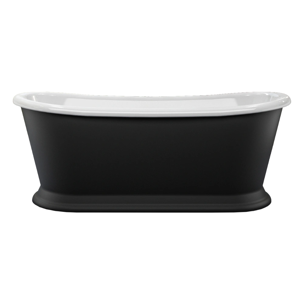 charlotte edwards rosemary matt black bath on white background designer bathtub for luxourious bathroom
