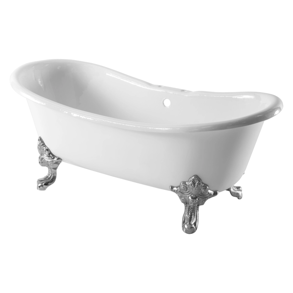 milan white luxury bathtub with silver claw legs decorated freestanding bath arroll