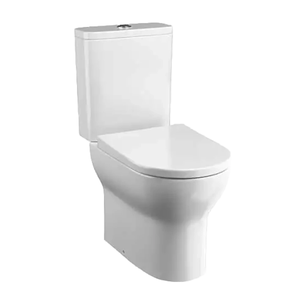Tissino Nerola Rimless Closed Coupled Open Back Pan, Cistern warpover seat, clear background image