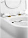Tissino Nerola Rimless Closed Coupled Pan, Cistern comfort height, brushed brass fixtures close up