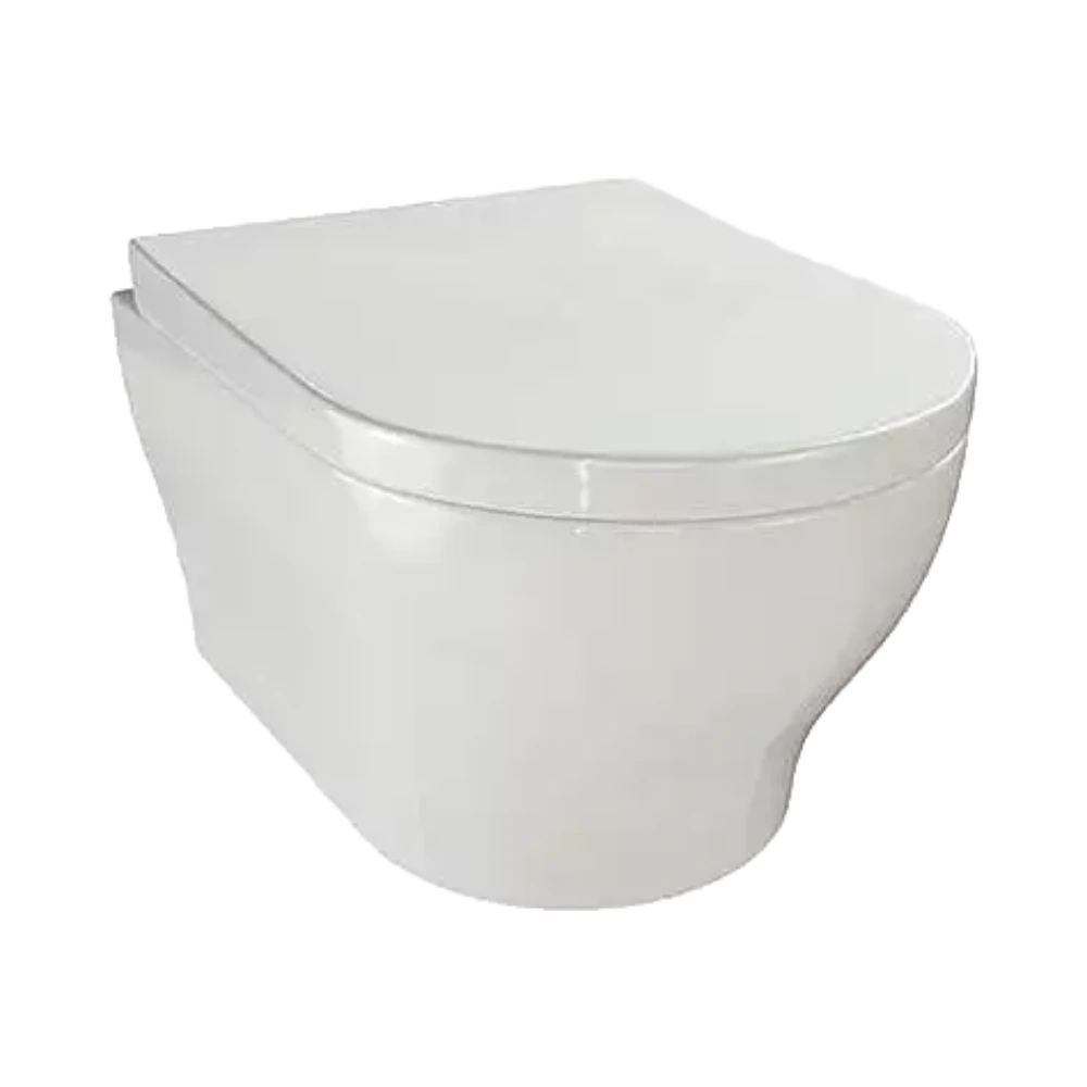 Tissino Nerola Rimless Wall Hung Pan, WC wrapover seat clear background image