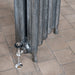 Arroll Prince 2 Column Cast Iron Radiator, close up of the legs and valve