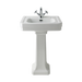 BC Designs Victrion Bathroom Ceramic Basin and Pedestal 540mm in polished white with one tap hole