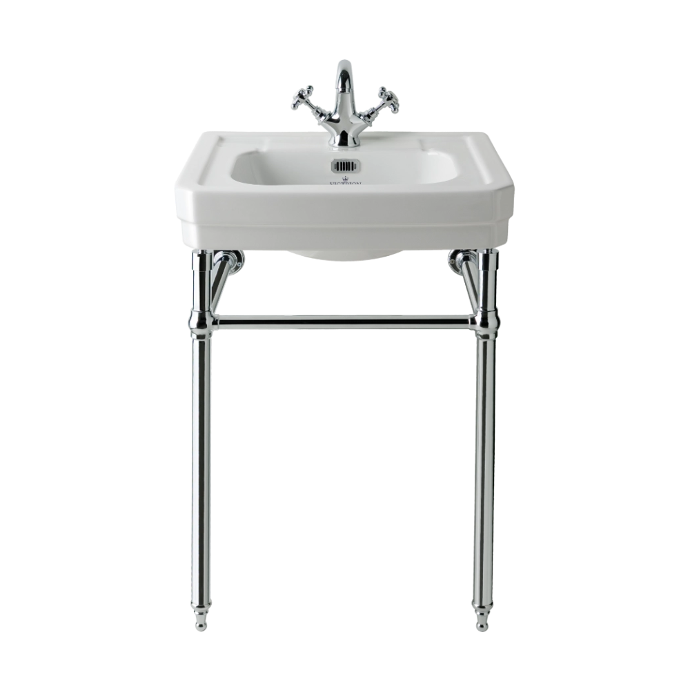 BC Designs Victrion Bathroom Ceramic Wash Basin and Stand 540mm with one tap hole