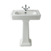 BC Designs Victrion Ceramic Bathroom Basin / Sink sitting on Pedestal 640mm with one tap hole