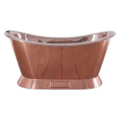 Hurlingham Copper Bateau Bath, Roll Top Bathtub, 1670x720mm