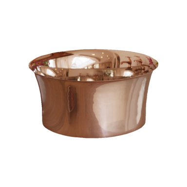 Hurlingham Copper Basin, Round Tub Copper Bathroom Wash Basin, 366x170mm