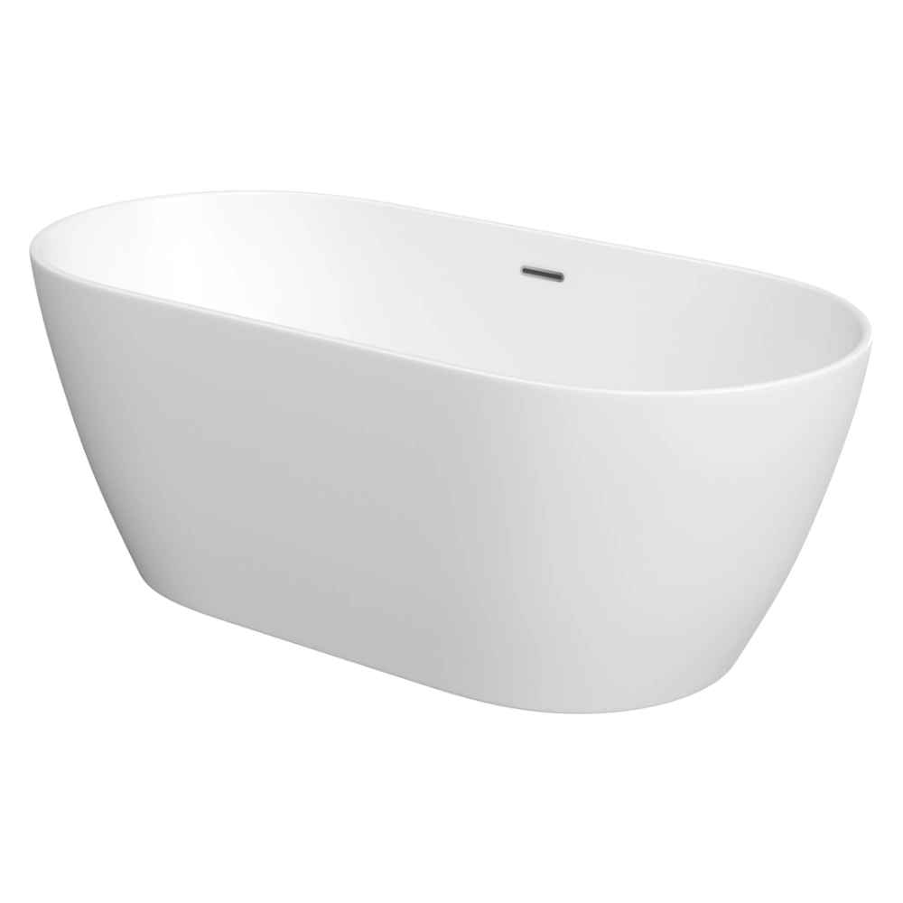 Tissino Angelo Freestanding Bath, White 1700x800mm, side view, clear background image