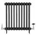 Arroll Cast Iron Black Radiator with UK15 Radiator Valve with wheel head and feauring chimney design in finish brushed nickel