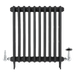 Arroll Cast Iron Black Radiator with UK15 Radiator Valve with wheel head and feauring chimney design in finish chrome
