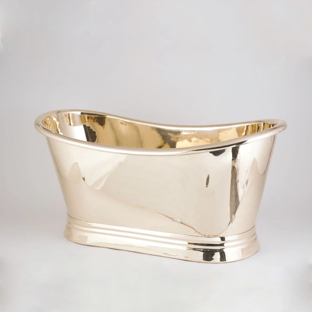 BC Designs Brass Boat Bath, Roll Top Bathtub 1500x725mm side view