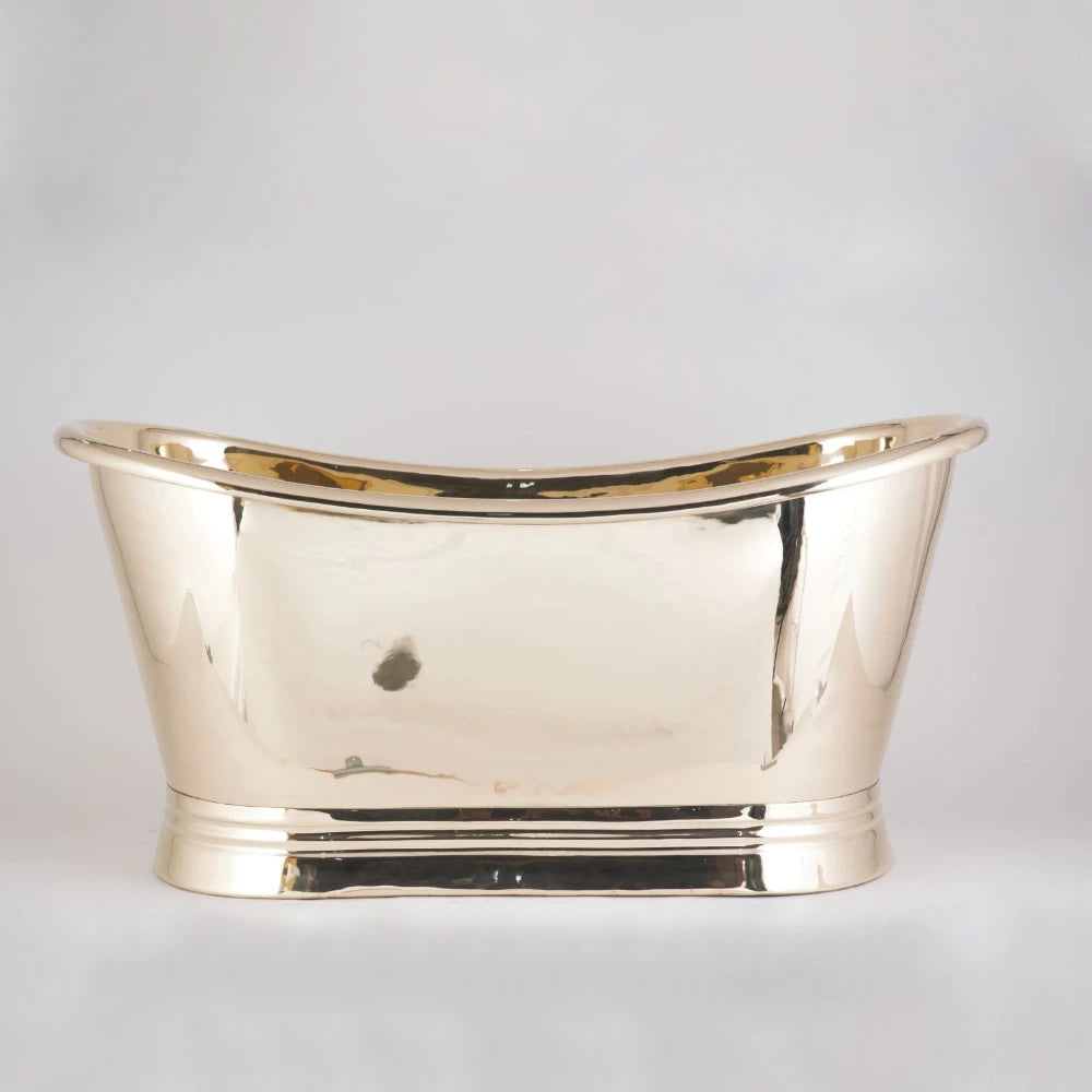 BC Designs Brass Boat Bath, Roll Top Bathtub 1500x725mm front facing
