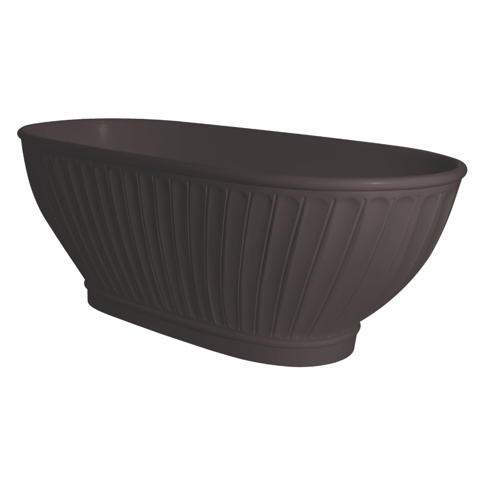 BC Designs Casini Cian Freestanding Bath, Double Ended Boat Bathtub 1680x750mm, mushroom