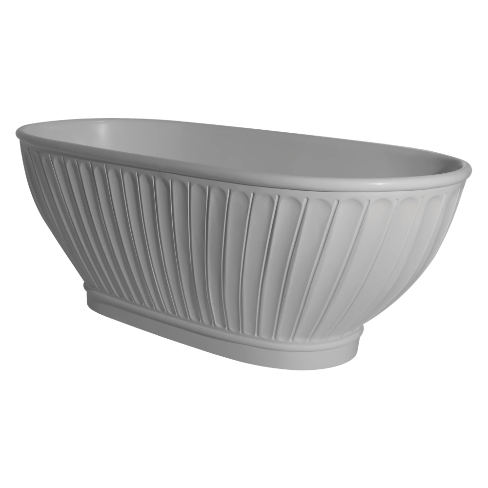 BC Designs Casini Cian Freestanding Bath, Double Ended Boat Bathtub 1680x750mm, white