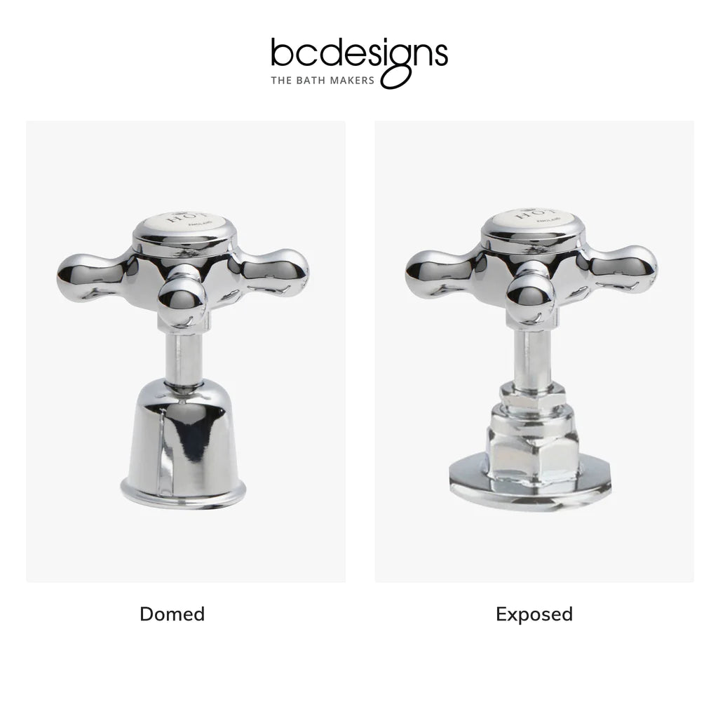 BC Designs Victrion Crosshead Wall Mounted Bath Shower Mixer domed or exposed collars