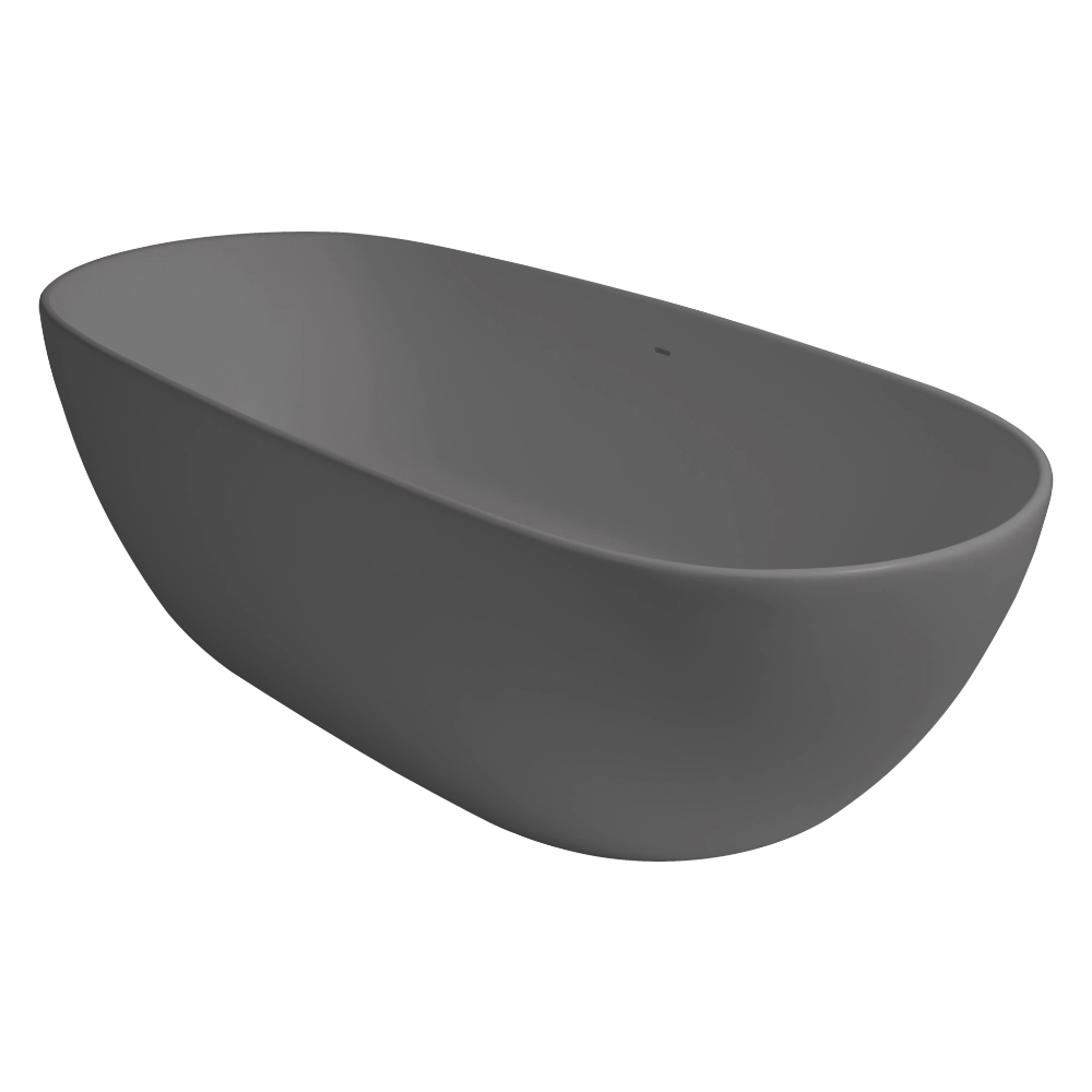 BC Designs Crea Cian Freestanding Bath, Double Ended Bath, 1665x780mm industrial grey