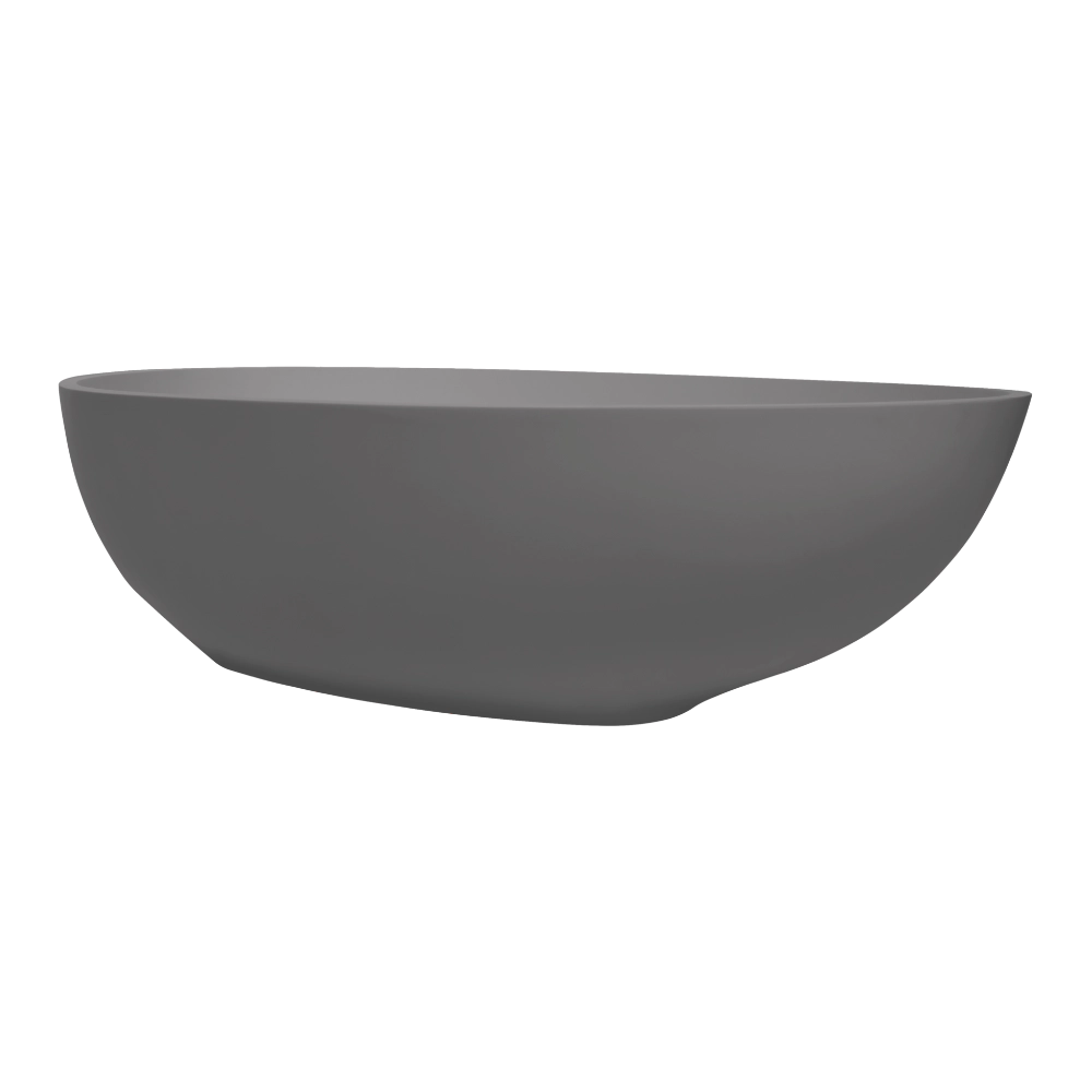 BC Designs Gio Cian Freestanding Oval Bath, White & Colourkast Finishes 1645mm x 935mm BAB062IG industrial grey