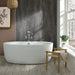 BC Designs Tamorina Acrylic Freestanding Bath, Double Ended Bath, Polished White, 1600x800mm in a bathroom space