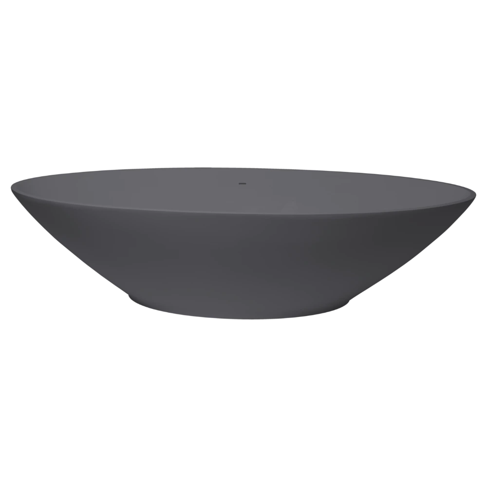 BC Designs Tasse Cian Freestanding Oval Bath, White & Colourkast Finishes 1770x880mm gunmetal
