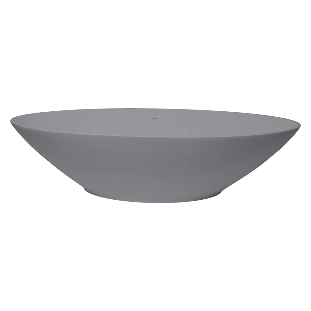 BC Designs Tasse Cian Freestanding Oval Bath, White & Colourkast Finishes 1770x880mm powder grey