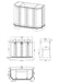 BC Designs Victrion Angled 4-Door Vanity Unit & Marble Basin, Dark Lead - 1000mm Technical Drawing