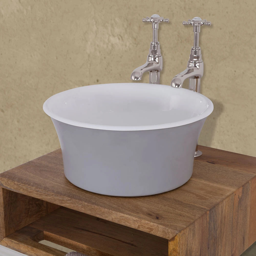 Hurlingham Round Tub Cast Iron painted wash basin with stand 