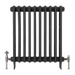 Arroll Cast Iron Radiator on white background with black nickel finish thermstatic valves