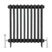 Arroll Cast Iron Radiator on white background with pewter finish thermstatic valves