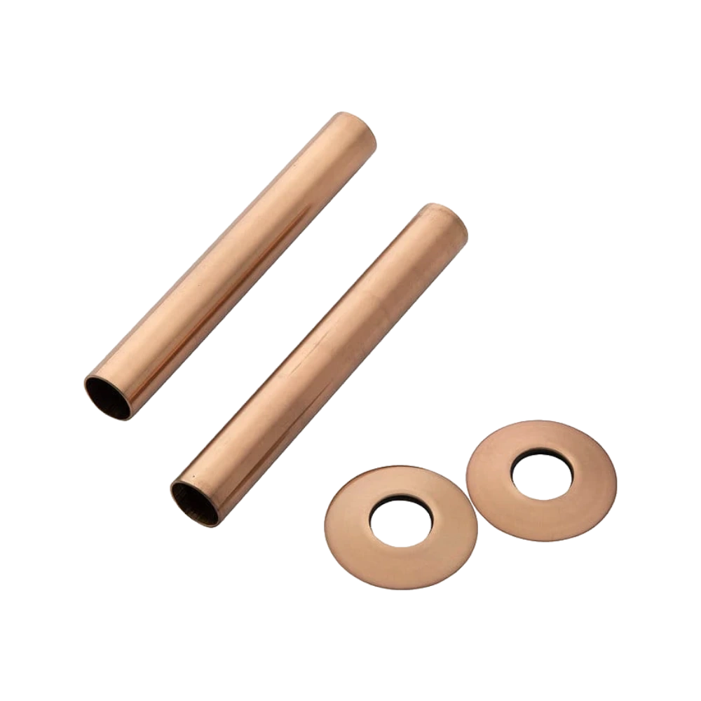 Arroll Radiator Pipe Cover Sleeves Shroud Kit with Base Plate 130mm in length and in Antique Copper Finish