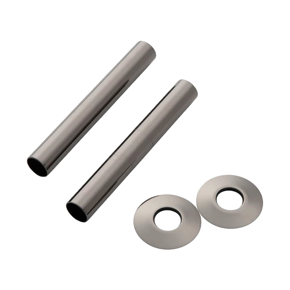 Arroll Radiator Pipe Cover Sleeves Shroud Kit with Base Plate 130mm in length and in Black Nickel Finish