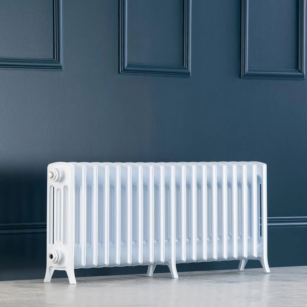 arroll edwardian white aluminium 19 section 450mm designer radiator inspired by cast iron radiators