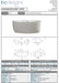 BC Designs Tamorina Acrylic Freestanding Bath, Double Ended Bath, Polished White, 1700x800mm data sheet