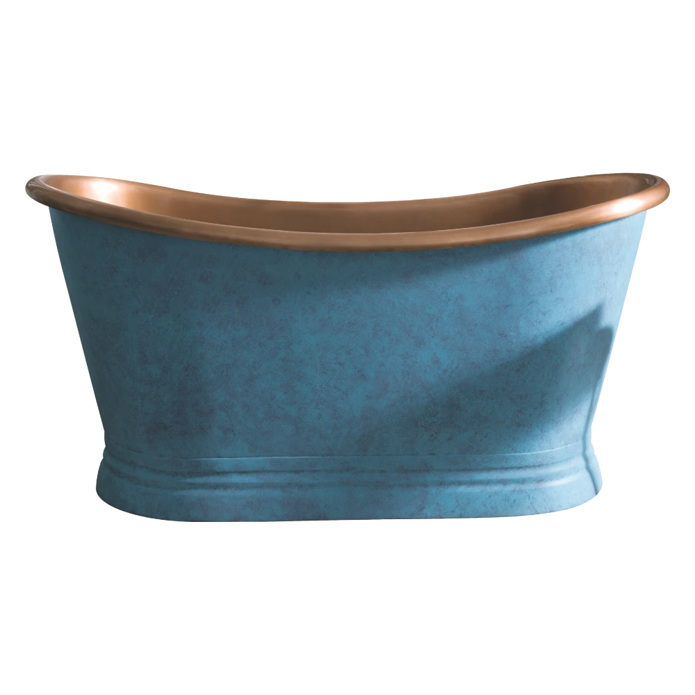 BC Designs Blue Patinata Antique Copper Bath, Roll Top Bathtub 1500mm x 725mm