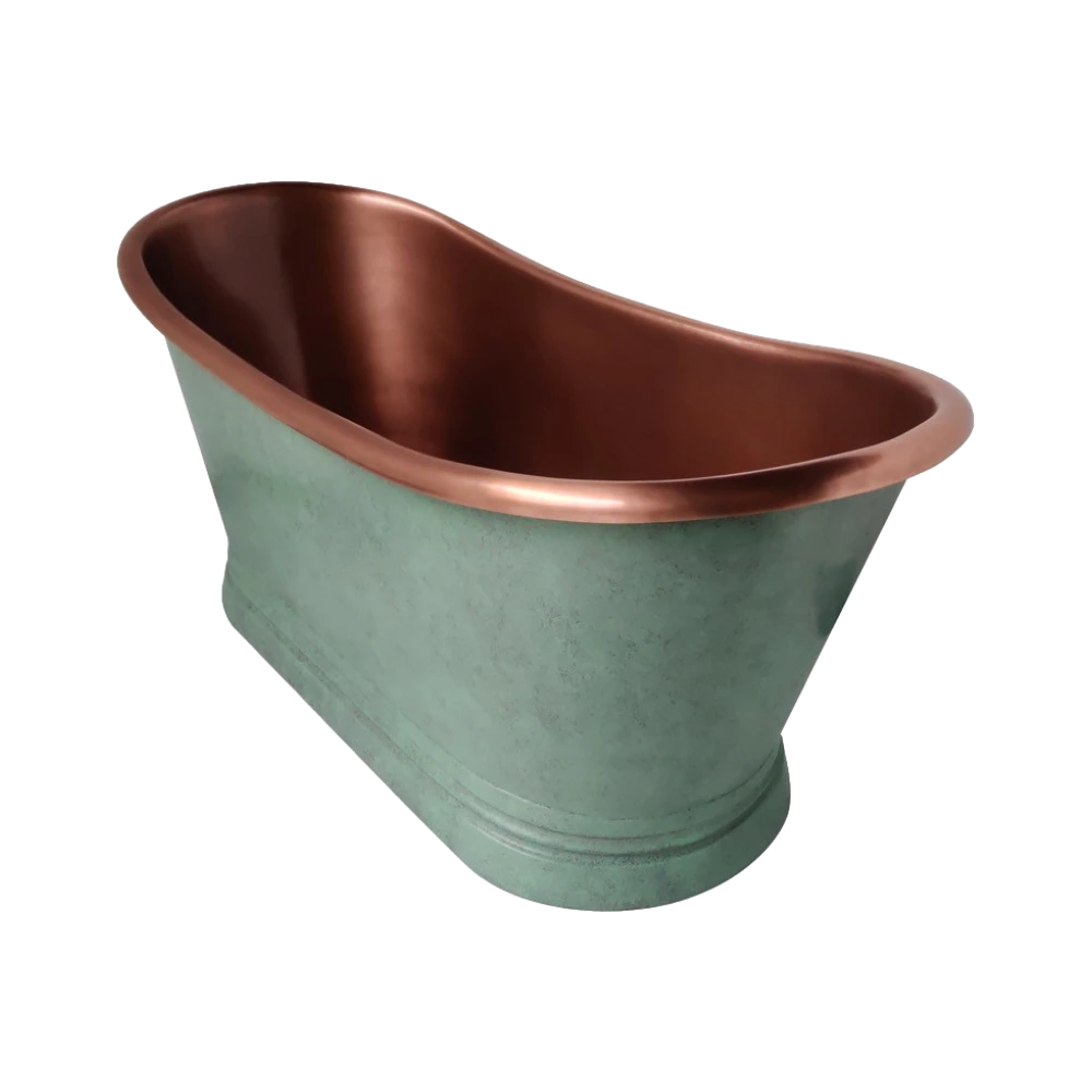 BC Designs Verdigris Green Antique Copper Bath, Roll Top Bathtub 1500mm x 725mm BAC023