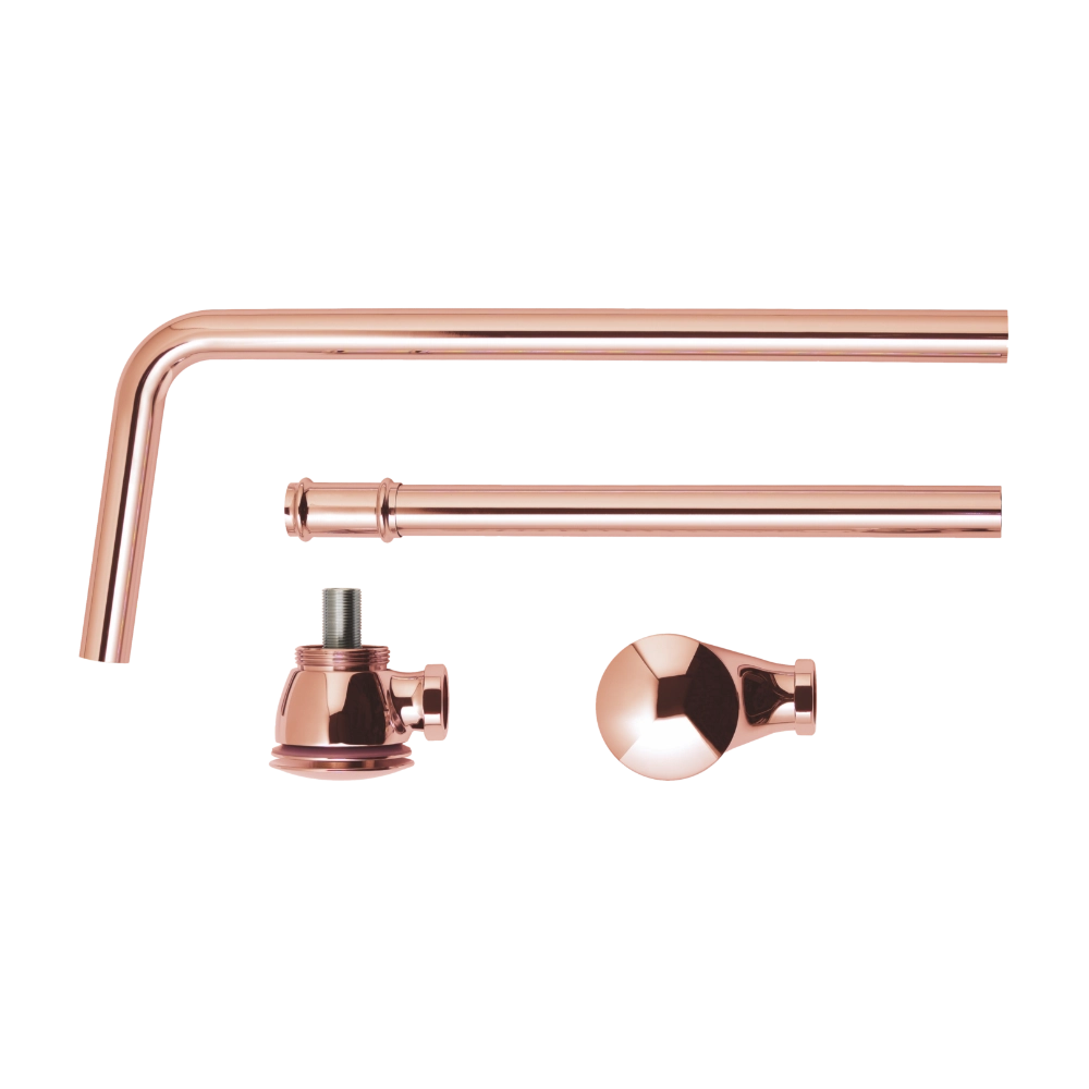 BC Designs Push Down Exposed Extended Bath Waste With Overflow Pipe copper