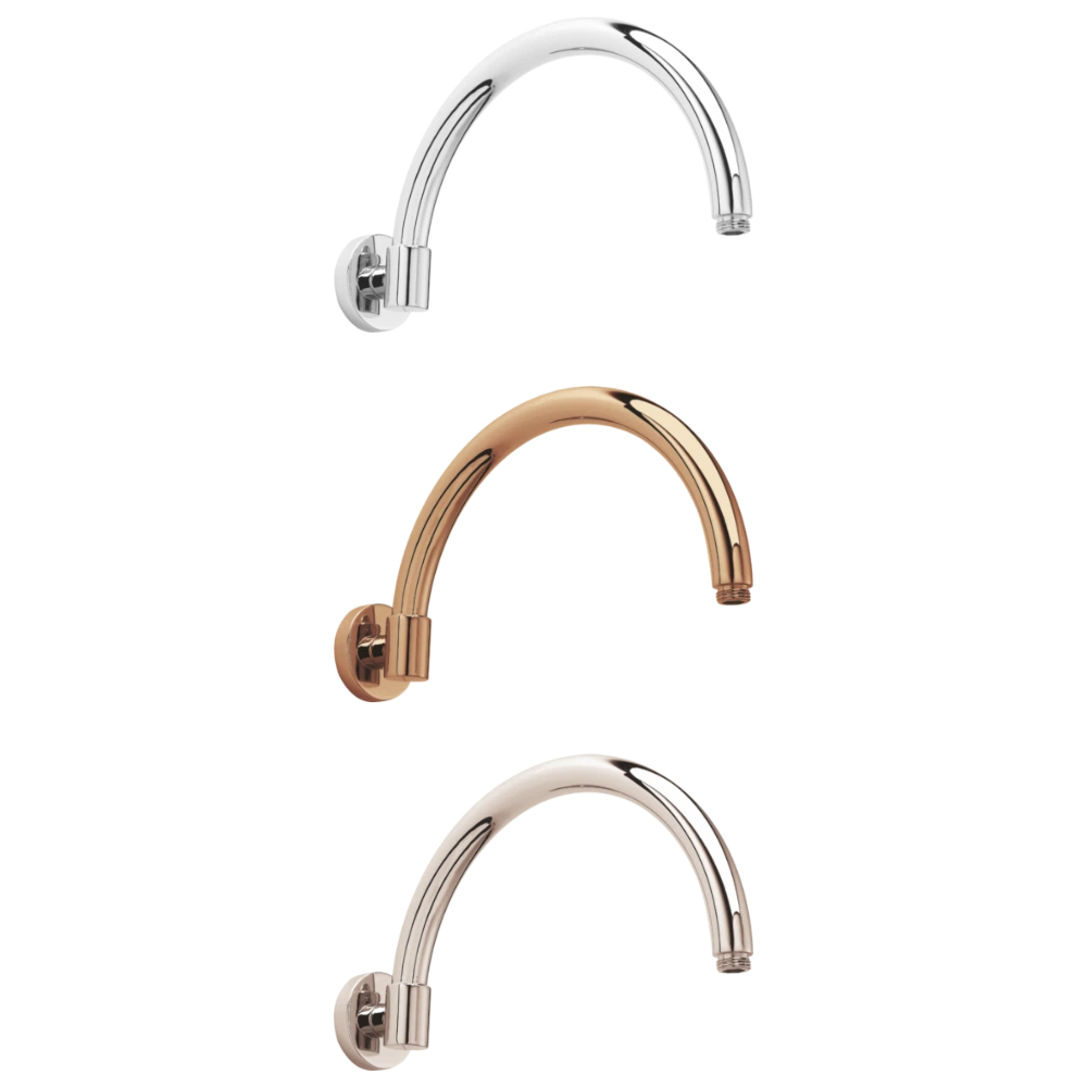BC Designs Victrion Arch Shower Arm chrome, copper and nickel