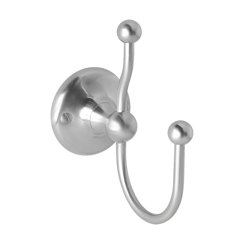 BC Designs Victrion Double Bath Robe Hook, Double Towel Hook brushed chrome