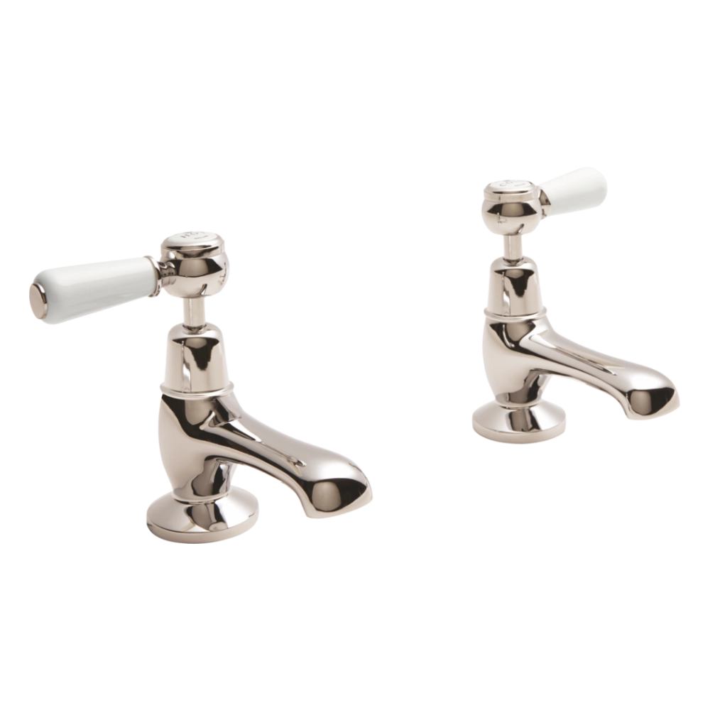 BC Designs Victrion Lever Basin Pillar Taps in polished nickel finish CTB105N for Bathroom Sink