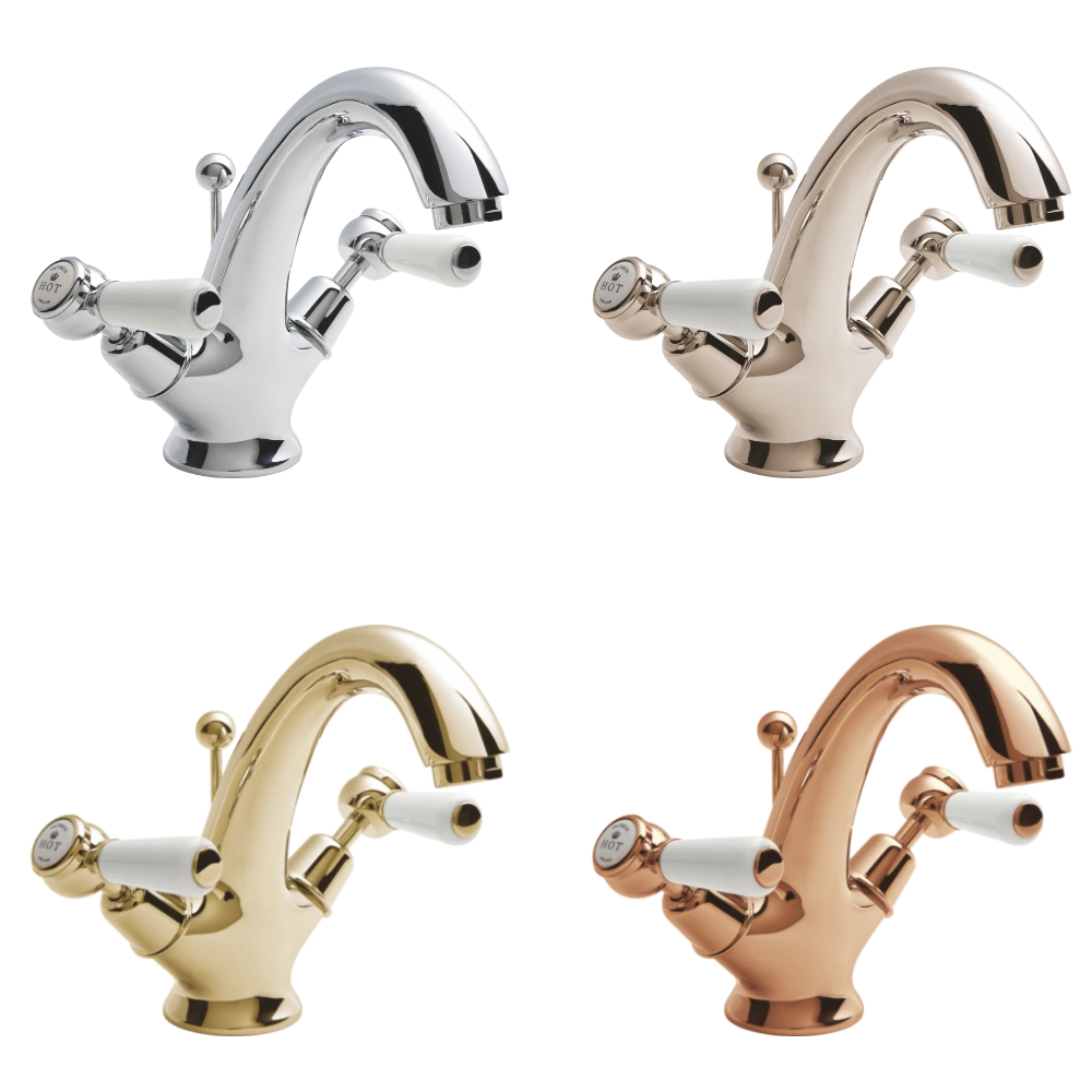 BC Designs Victrion Lever Mono Bathroom Basin Mixer Tap, 1/4 Turn Ceramic Discs polished finishes