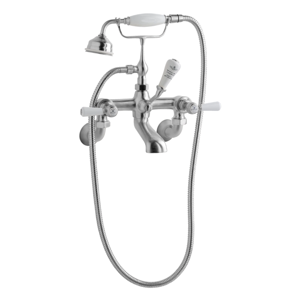BC Designs Victrion Lever Wall Mounted Bath Shower Mixer in Brushed Chrome finish for bathroom CTB121BC