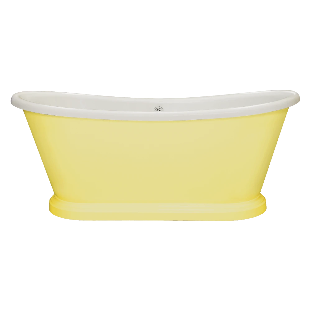 BC Designs Traditional Boat Bath, Acrylic Roll Top bespoke custom Painted Bathtub 1580mm x 750mm BAS063 dayroom yellow