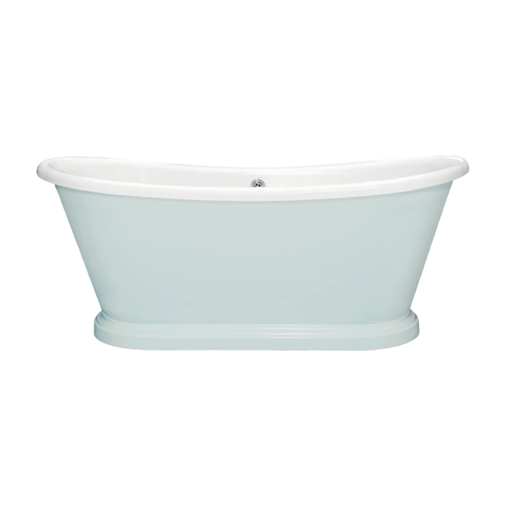 BC Designs Traditional Boat Bath, Acrylic Roll Top bespoke custom Painted Bathtub 1580mm x 750mm BAS063 parma grey