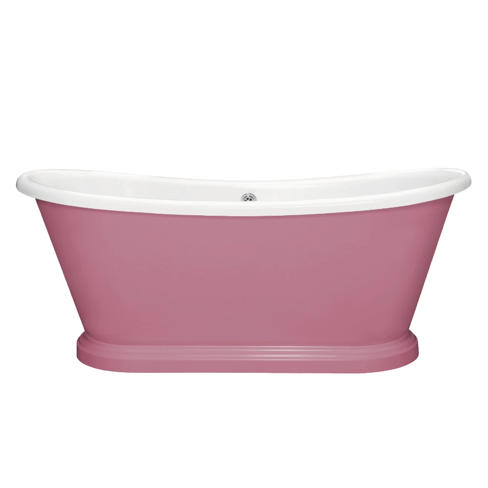 BC Designs Traditional Boat Bath, Acrylic Roll Top bespoke custom Painted Bathtub 1580mm x 750mm BAS063 rangwali pink