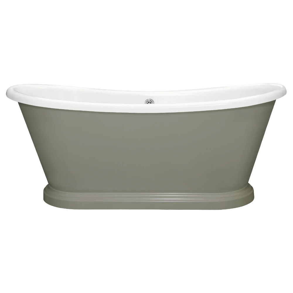 BC Designs Traditional Boat Bath, Acrylic Roll Top bespoke custom Painted Bathtub 1580mm x 750mm BAS063 in colour treron
